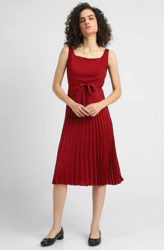 Forever 21 Women Red Knee,Length,Dress